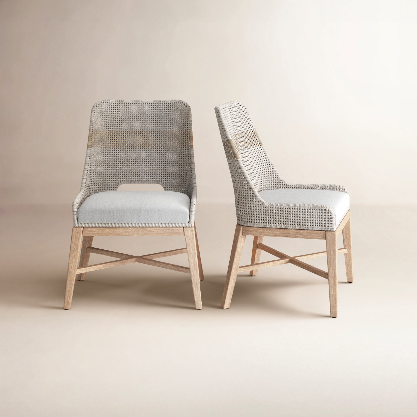 Bowker Mahogany Side Chair, Taupe/White