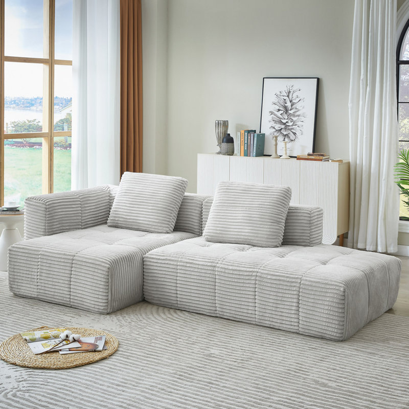 Canapé modulaire compressé, canapé modulaire en nuage avec méridienne, aucun assemblage requis, fauteuils rembourrés pour le salon, appartement