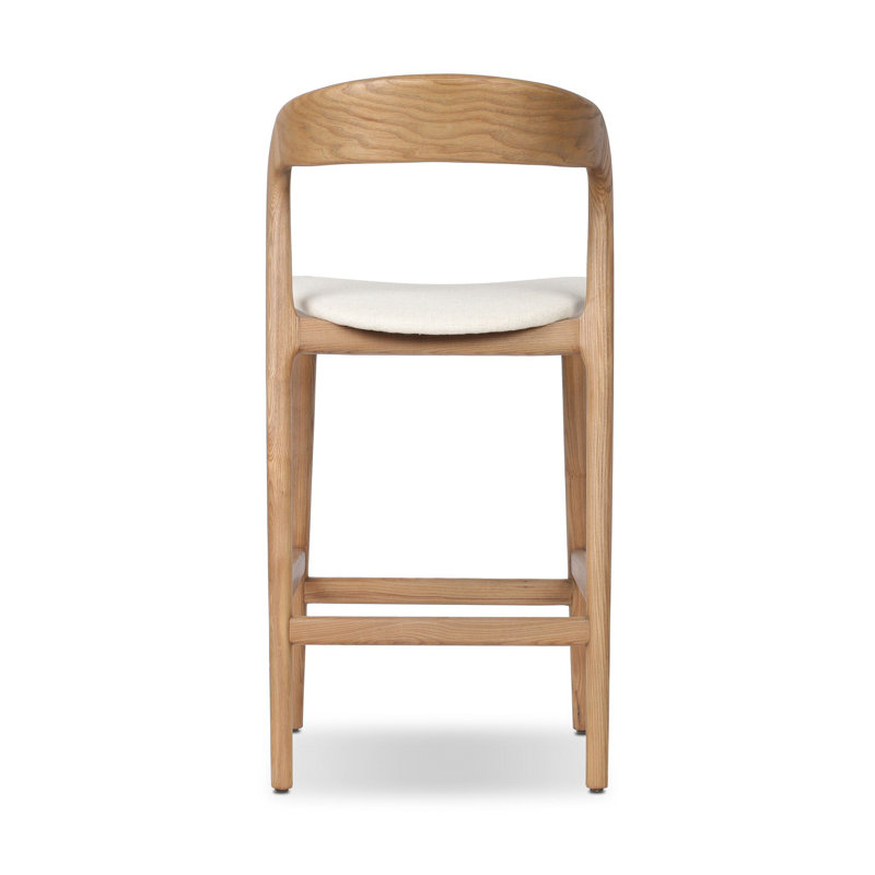 Amare Counter & Bar Stool, Alcala Cream Polyester Blend/Natural, Bar Stool (30" Seat Height)