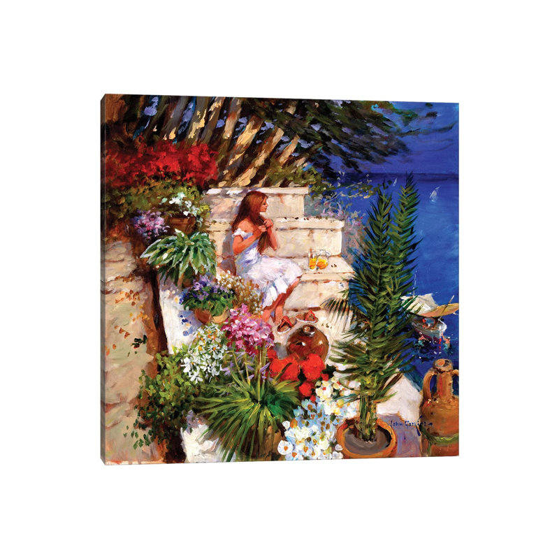 Mallorcan Terrace by John Haskins - Wrapped Canvas Painting, 66.04 cm H x 66.04 cm W x 1.91 cm D