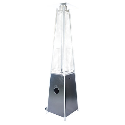 Système de chauffage de terrasse en tube de verre de quartz, 40000 BTU, flamme visuelle, porte d'accès, roues faciles à déplacer, chaufferette certifiée pour la zone, mesures portables, objet