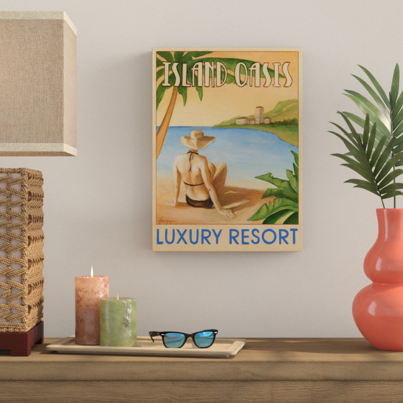 « island oasis », reproduction d’impression sur toile tendue, H 32 po x l 24 po x P 2 po