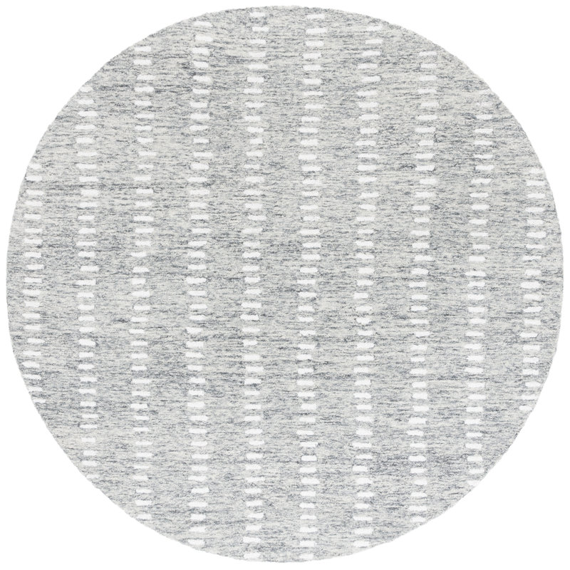 Verree Abstract Hand Tufted Wool/Chenil/Cotton Abstract Rug in Ivory/Gray, Rectangle 9' x 12'