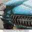 « blue car », reproduction sur métal