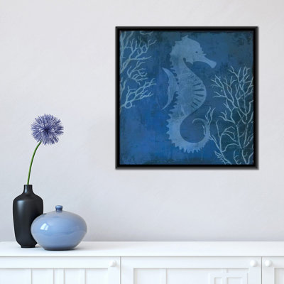 «Navy Sea Horse», impression sur toile