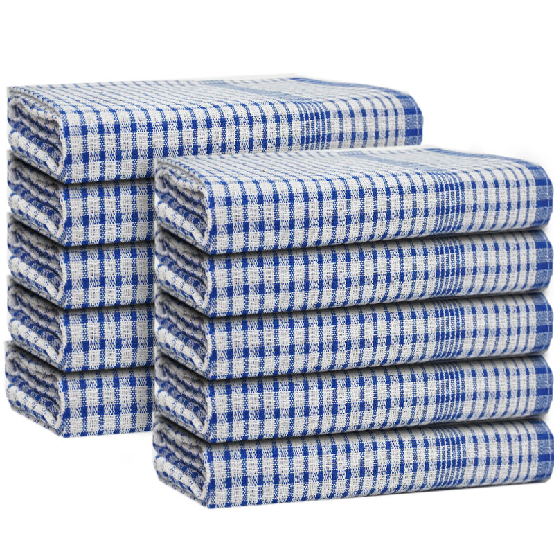 Cotton Stripe Jacquard Tea Towel Kitchen Towel, Blue