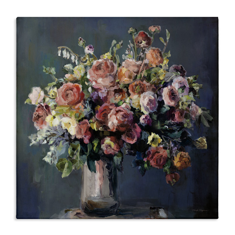 «Abundant Dark Bouquet», art mural sur toile par Marilyn Hageman, H 17 po x l 17 po