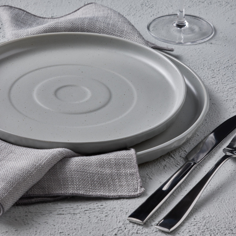 Shosai Stoneware Dinnerware Set, Gray Speckled