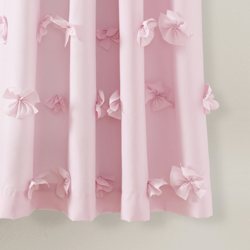 Lilac Polyester Sheer Rod Pocket Window Panel with Bow Details