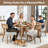 Linen Rattan Solid Wood Side Dining Chairs