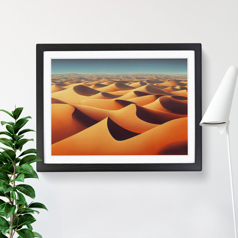 Desert Sand Dunes Vol.4 - Single Picture Frame Print, Black, 46cm H x 64cm W x 2cm D
