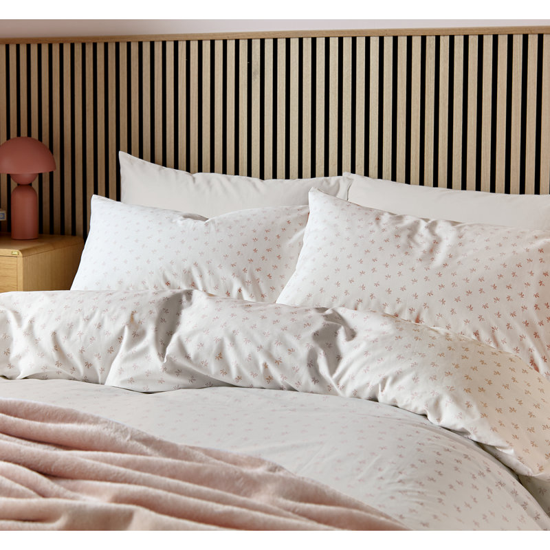Leaf Sprig Duvet Cover Set, Pink Floral, Single Duvet Cover + 1 Pillowcase
