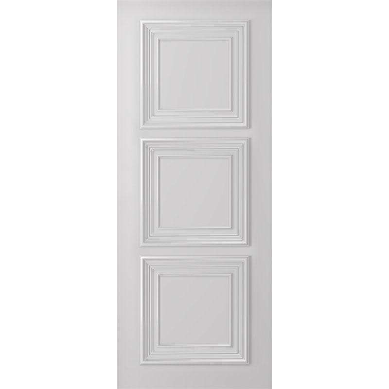 Palazzo 3 Primed Paneled Manufactured Wood Modern Interior Door Slab, 35.875" x 79.37"