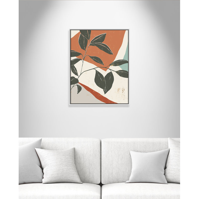 Cutout Leaves I - Toile à cadre flottant, H 29,5 po x l 23,5 po x P 2 po, Cadre blanc