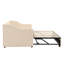 Lit de jour simple tapissier avec couchette escamotable, extensible jusqu'au très grand lit, tissu en velours, aucun sommier requis, beige-118755113