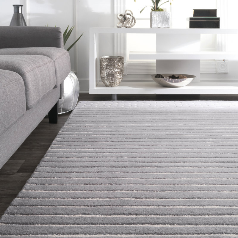 Tapis rayé en laine Clarita, Rectangle 4 pi x 6 pi