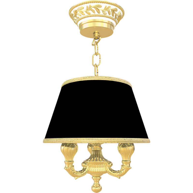 Fiore 3 - Light LED Cone Pendant, Bright Gold, Black and Bright Gold, Bright Gold