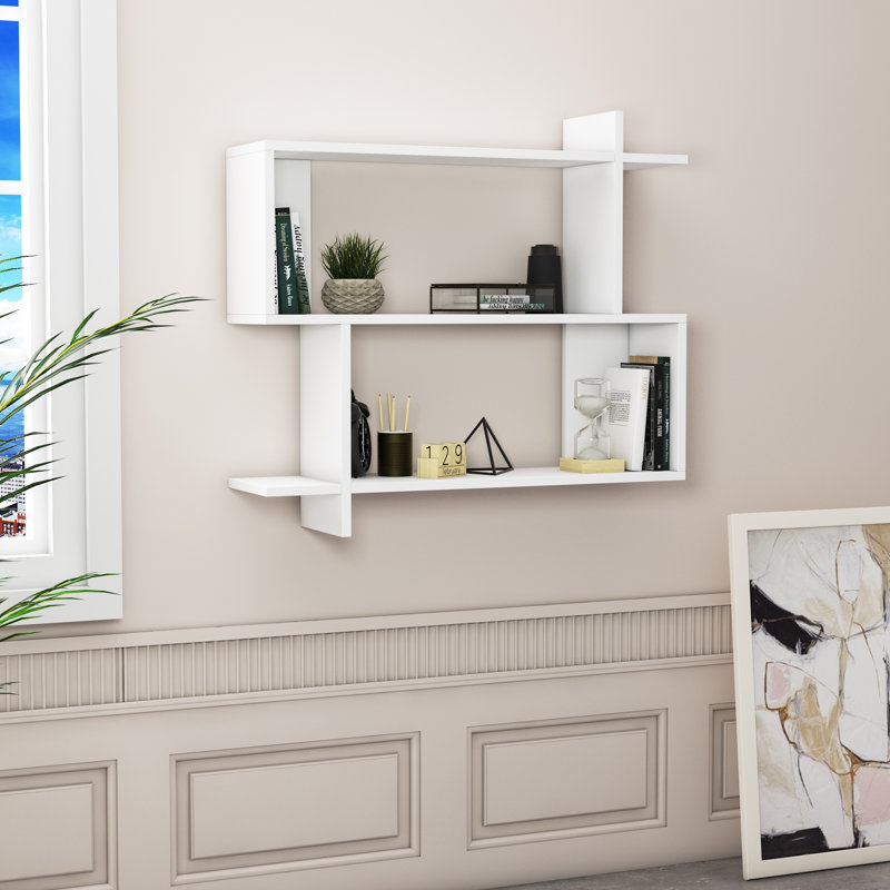 Aaronson 3 Piece Floating Shelf, White