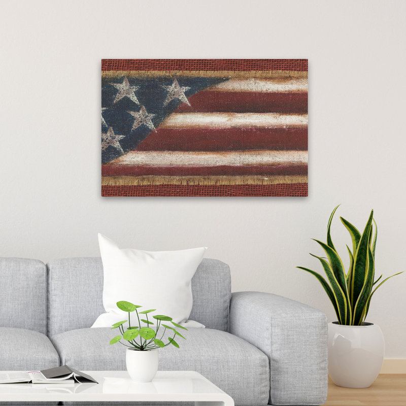 Drapeau de la toile de jute - rétro, drapeau américain rétro, toile de jute, art patriotique rustique, H 24 po x l 36 po
