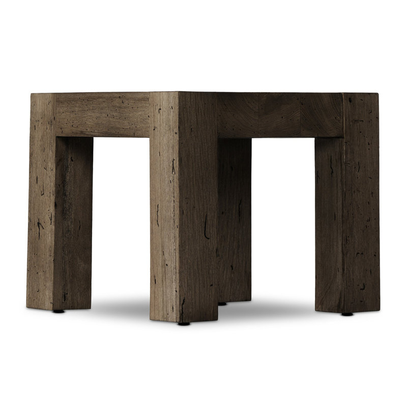 Abaso End Table, Ebony Rustic Wormwood