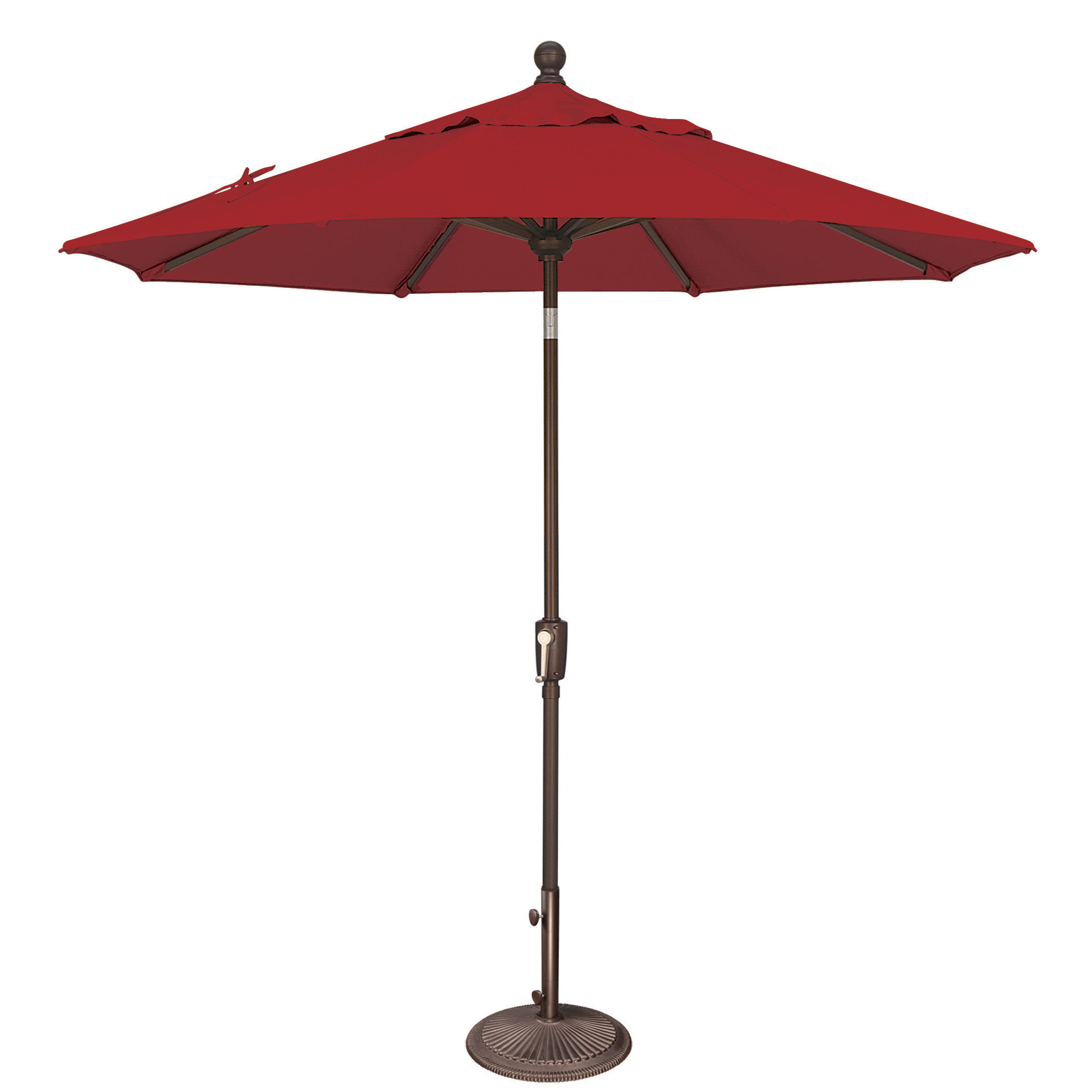 Launceston Market Umbrella, Really Red Solefin, Bronze, 96" H x 90" W x 90" D