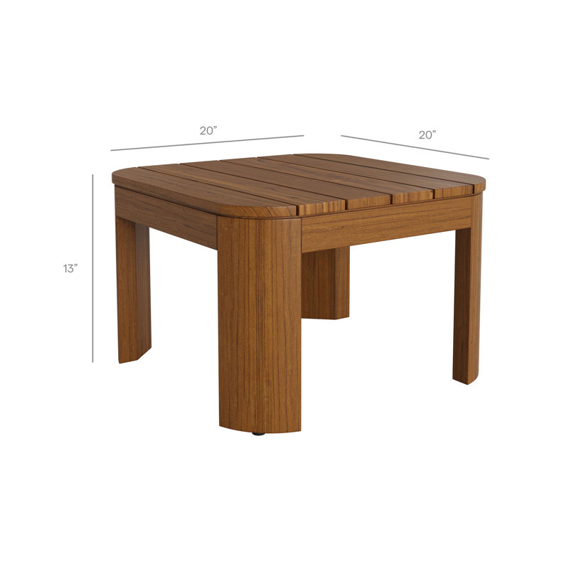 Table d'appoint d'extérieur Kona en teck naturel, Natural
