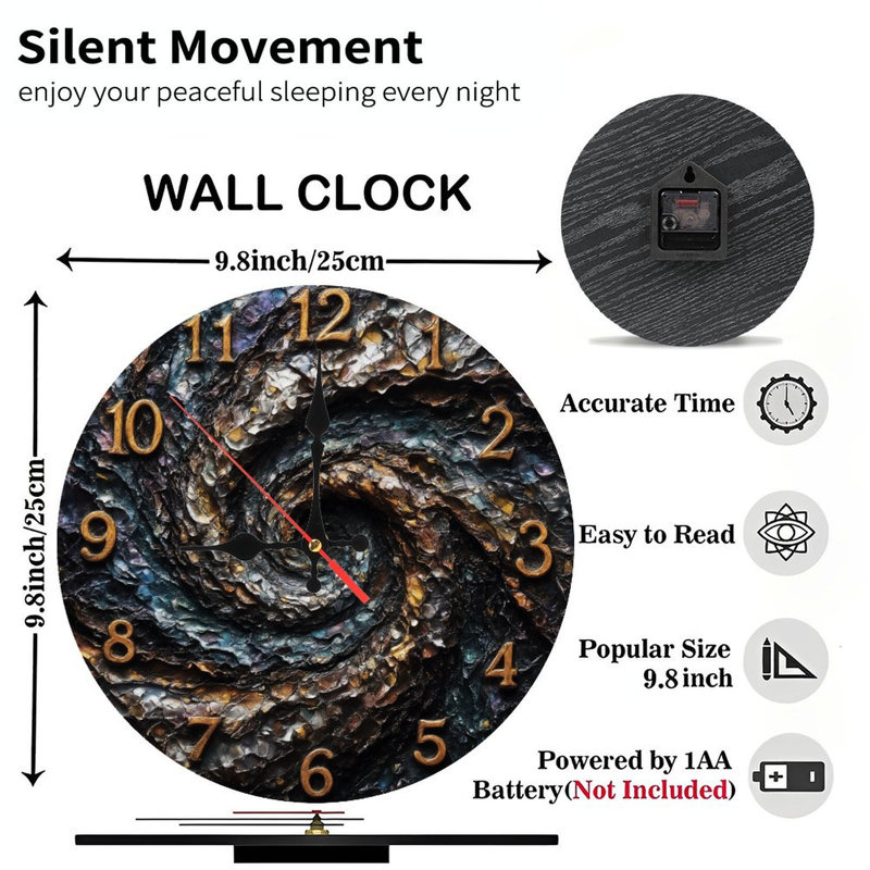 Horloge tourbillonnante texturée