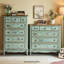 Armoire d'appoint en bois manufacturé vert massif