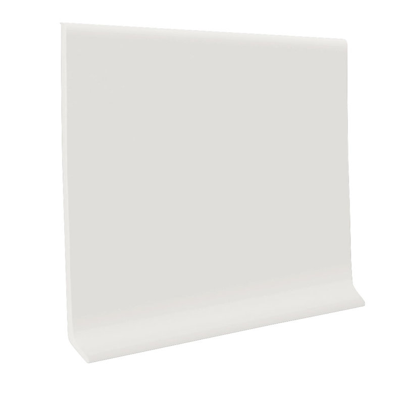Vinyle 4 po de hauteur x 120 po de longueur x 0,125 po d'épaisseur de la base de la paroi de la paroi blanche, Blanc