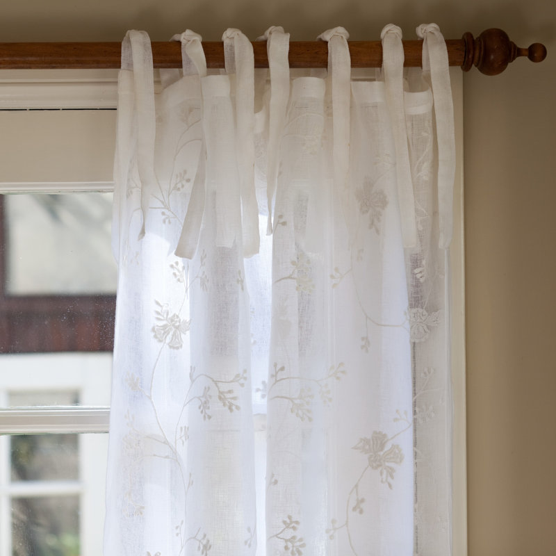Ainsworth 100% Linen Sheer Curtain Single Panel, 42"W x 96"L, Cream