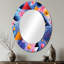 Multicolore Funky Cool motif géométrique triangulaire - Miroir mural moderne ovale-1570918086