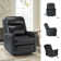 Electric Genuine Leather Power Recliner with Nailhead Trims Built-in USB Port