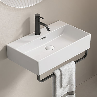 Vessel Sink, Small Vessel Sink With Towel Rack For Bathrooms