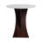 Round Accent Table Acacia Wood & Marble Modern Design White Marble Top Wood Base Living Room, Bedroom, Office 21" Brown.