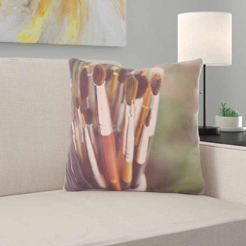 Housse de coussin d'extérieur carré Wilmoth, Microsuède, Intérieur