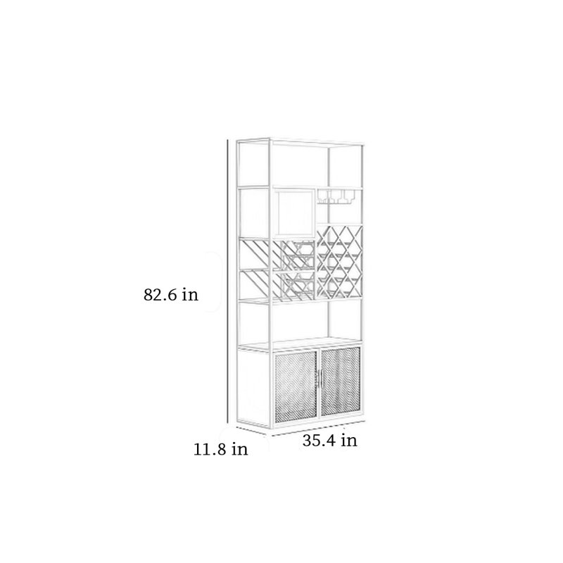 Support à vin en fer, H 82,6 po x l 35,4 po x P 11,8 po