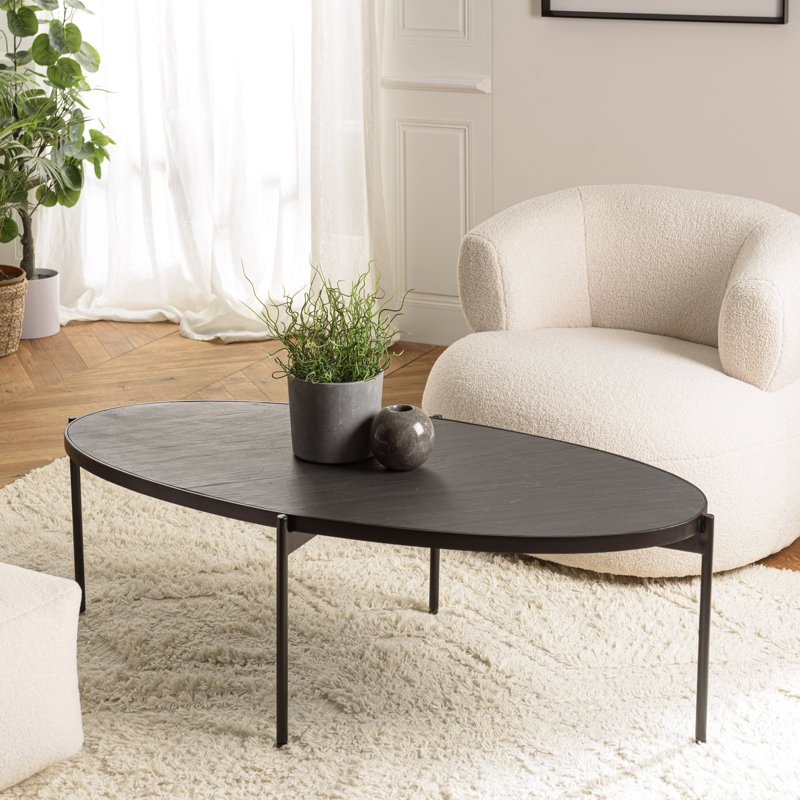 Basile Four Leg Coffee Table, Black