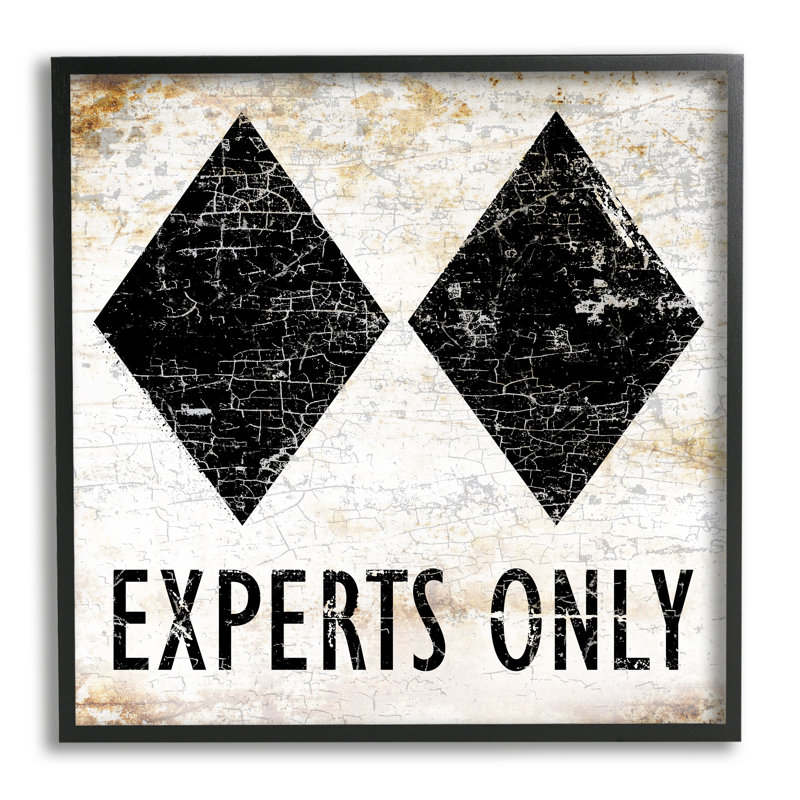«Rustic experts only skiing», estampe numérique encadrée par Peter Horjus, H 24 po x l 24 po x P 1,5 po