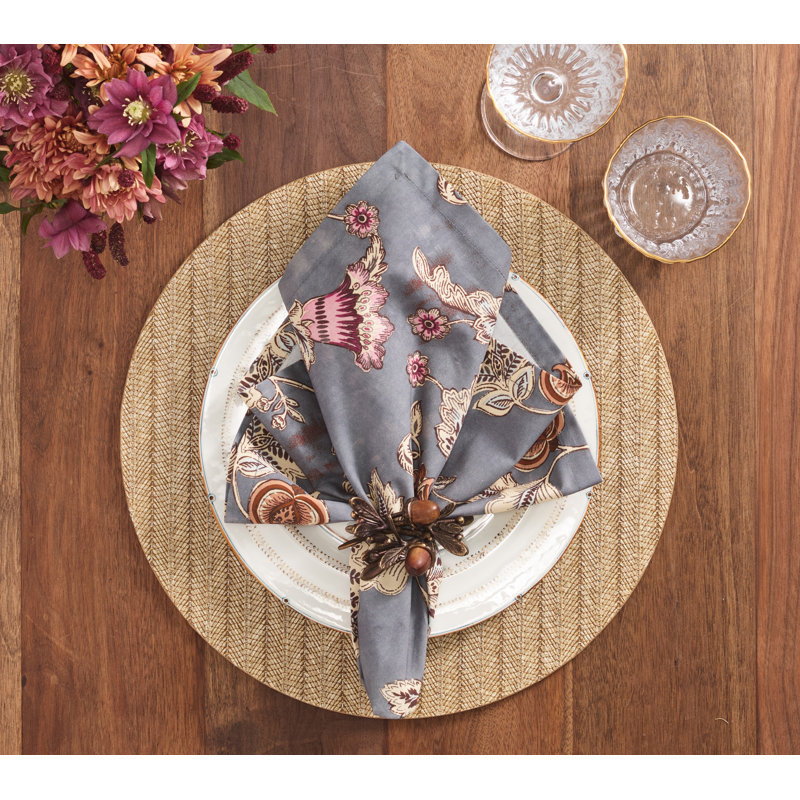 Paisley Vine Napkin, Blue/Gray