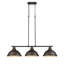 Luminaire suspendu en forme de dôme à 3 lumières pour îlot de cuisine Drakeford-626184622-580830133