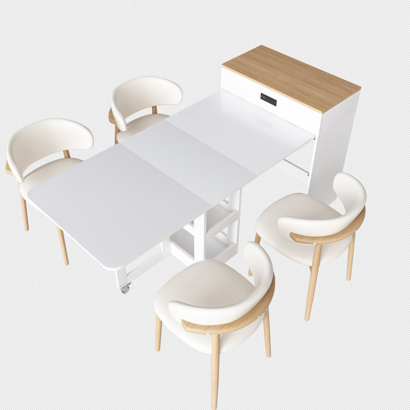 Table de salle à manger extensible de 73 pouces de long, White