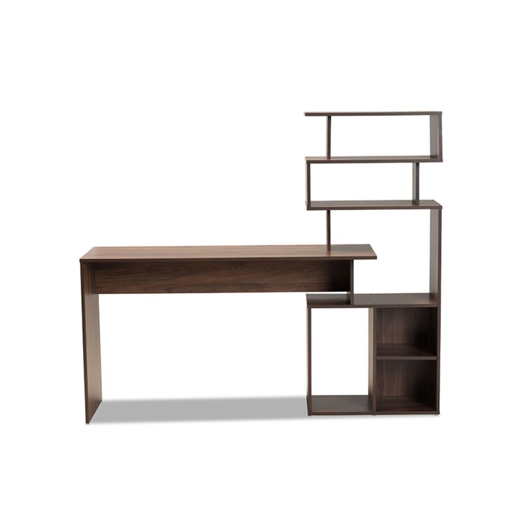 Debanhy Writing Desk Modern Office Desk with 4 Drawers 17 Stories Color (Top): Walnut