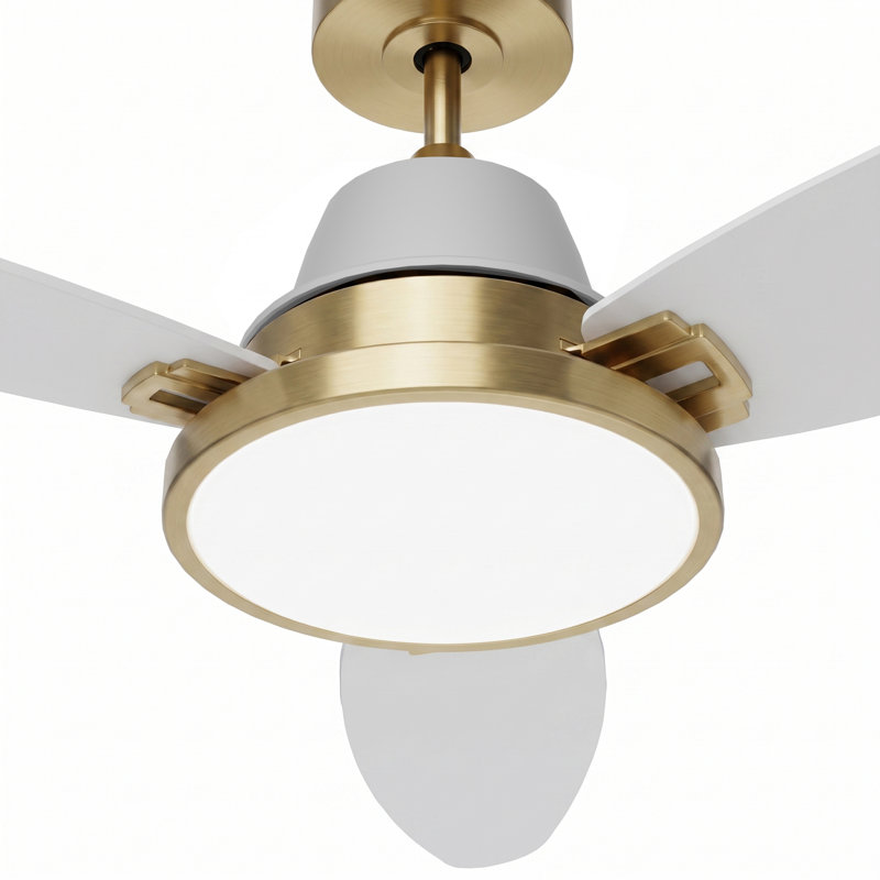 Ceiling Fan, Gold, White