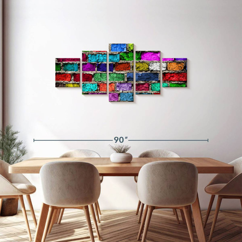 Rainbow Bricks, 30" H x 68" W