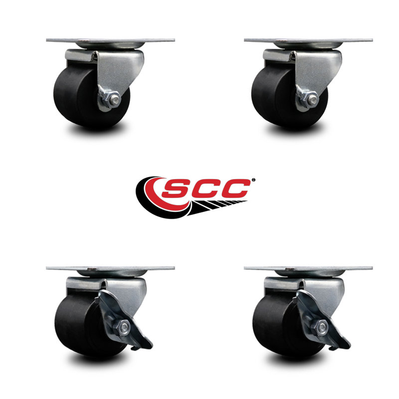 4-Piece Low Profile Polyolefin Caster Set