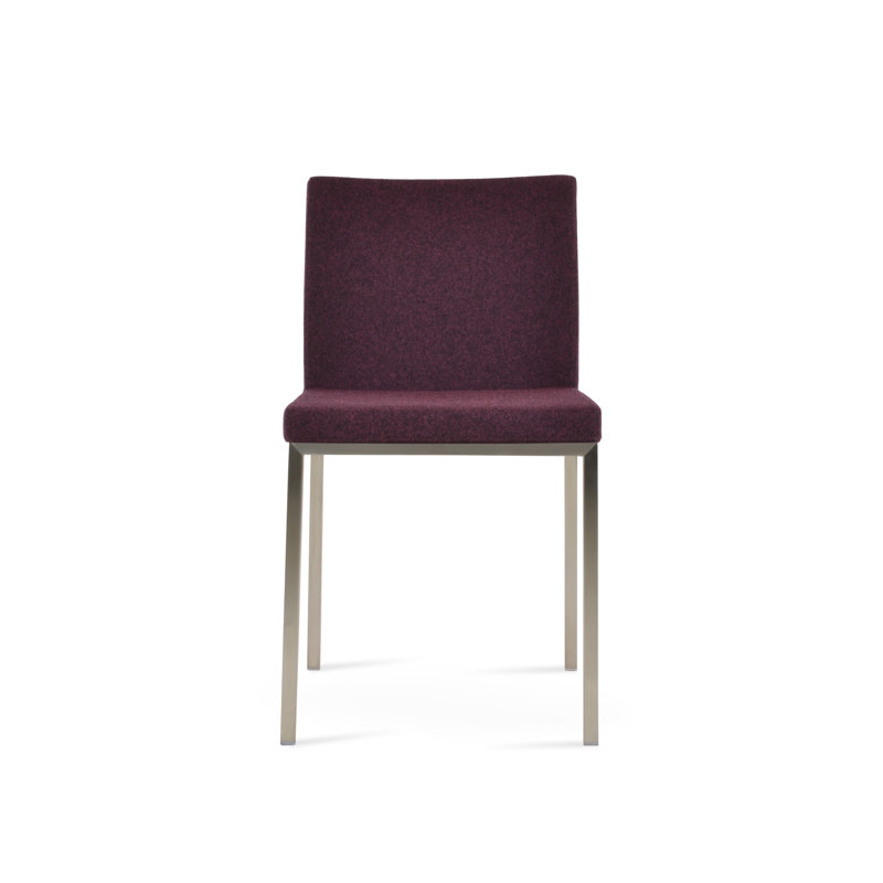 Chaise d'appoint en métal Aria, Laine marron foncé, Acier inoxydable