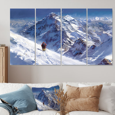 Montagne, neige, randonnée en Alaska IV - ensemble d'art sur toile