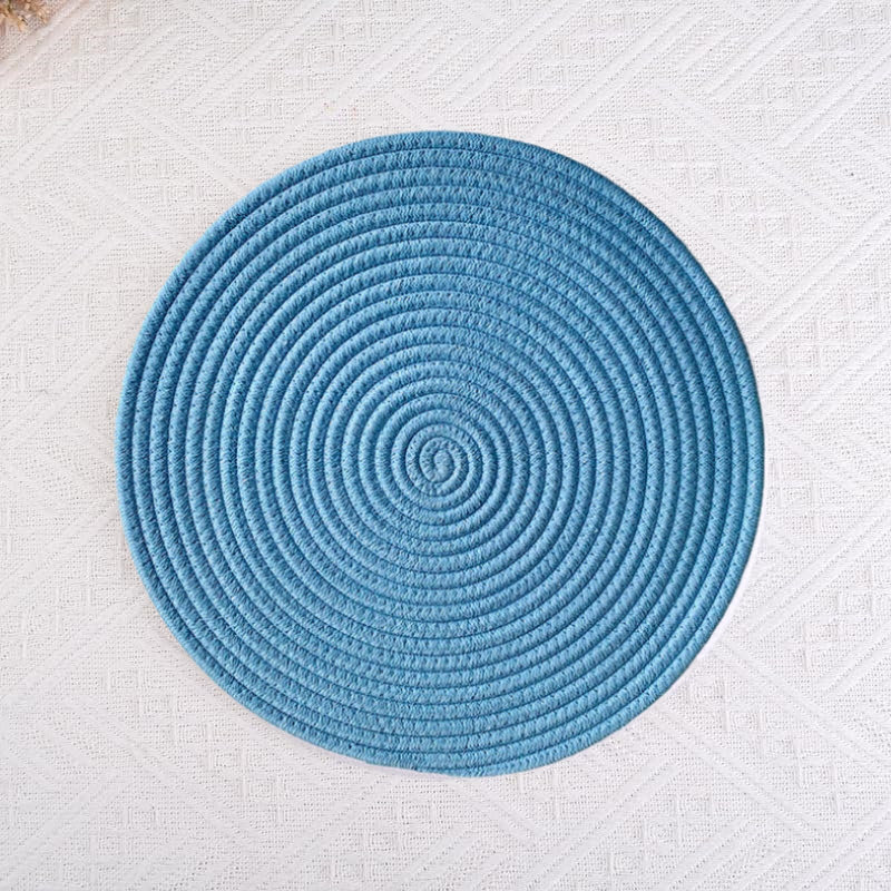 Braided Cotton Placemats Set of 4 - Heat-Resistant Round Table Mats for Dining Table, Coffee Table, and Home Décor