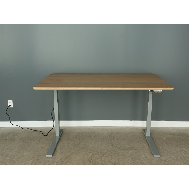 Bureau debout électrique à hauteur ajustable, H 50 po x l 60 po x P 30 po, Érable