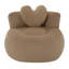 Fauteuil lounge rond surdimensionné sans cadre, fauteuil de sol moderne en peluche texturée avec coussin décoratif en forme de cœur-1103173384